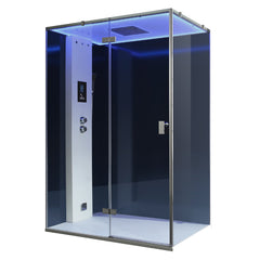 AWT Dampfdusche LD211F15 schwarz 150x90 links