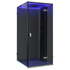 AWT Dampfdusche LD108F15 schwarz 90x90 rechts