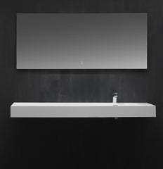 StoneArt Wastafel LP4516R - wit glanzend - 160x48cm