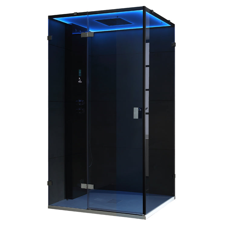 AWT Dampfdusche LD107F15 schwarz 120x90 links