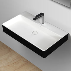 StoneArt Wastafel LP6208 zwart-wit 80x46 mat