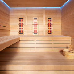 AWT Sauna E1613A-IR Hemlock 220x200 9kW TheWall