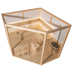 AWT Sauna E1816XL Pinienholz 240x240 ohne Ofen