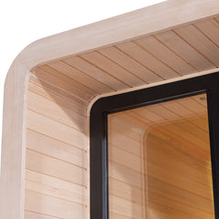AWT Gartensauna Saunahaus THE CUBE X3 Hemlock 225x225 9kW EOS Cubo