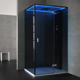 AWT Dampfdusche LD107F15 schwarz 120x90 rechts