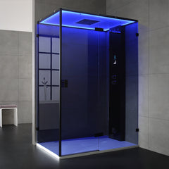 AWT Dampfdusche LD111F15 schwarz 150x90 rechts