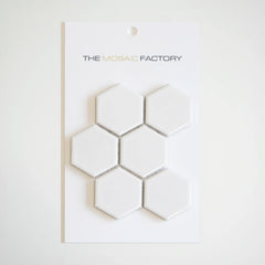 The Mosaic Factory Barcelona Mozaiek Tegel Hexagon - Extra Wit Porselein Geglazuurd 281x325 mm