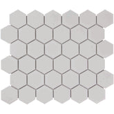 The Mosaic Factory Barcelona Mozaiek Tegel Hexagon - Extra Wit Porselein Geglazuurd 281x325 mm