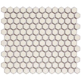 The Mosaic Factory Barcelona Mozaiek Tegel Hexagon - Zacht wit met rand Porselein Geglazuurd 260x300 mm