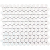 The Mosaic Factory Barcelona Mozaiek Tegel Hexagon - Extra Wit Porselein Geglazuurd 260x300 mm