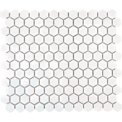 The Mosaic Factory Barcelona Mozaiek Tegel Hexagon - Extra Wit Porselein Geglazuurd 260x300 mm