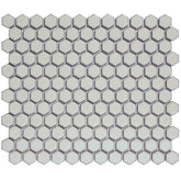 The Mosaic Factory Barcelona Mozaiek Tegel Hexagon - Licht Grijs met rand Porselein Geglazuurd 260x300 mm