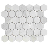 The Mosaic Factory Barcelona Mozaiek Tegel Hexagon - Carrara Wit Porselein Print 281x325 mm