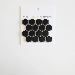 The Mosaic Factory Barcelona Mozaiek Tegel Hexagon - Zwart Porselein Geglazuurd 260x300 mm