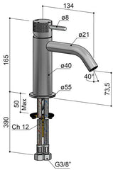 Hotbath Archie AR003 wastafelkraan laag RVS 316