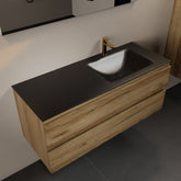 MONDIAZ AIVY 120cm badmeubel Chai, wastafel Urban solid surface rechts 1 kraangat met spiegel