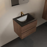MONDIAZ AIVY 60cm badmeubel Mocha, wastafel Urban solid surface midden 1 kraangat met spiegel