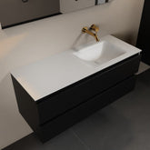 MONDIAZ AIVY 120cm badmeubel Urban, wastafel Talc solid surface rechts zonder kraangat