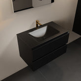 MONDIAZ AIVY 80cm badmeubel Urban, wastafel Urban solid surface midden 1 kraangat met spiegel