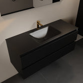 MONDIAZ AIVY 120cm badmeubel Urban, wastafel Urban solid surface midden 1 kraangat met spiegel