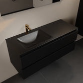 MONDIAZ AIVY 120cm badmeubel Urban, wastafel Urban solid surface links 1 kraangat met spiegel