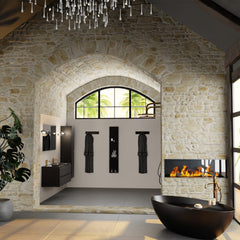 MONDIAZ AIVY 120cm badmeubel Urban, wastafel Urban solid surface dubbel 2 kraangaten met spiegel