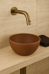 Arqua Olivia Waskom - 22x22cm - rond - opbouw - mat terracotta