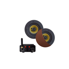 BLUETOOTH AUDIOSYSTEEM (30 WATT / BT4.0 / AUTO-AUX) MET RUMBA SPEAKERSET (BRUSHED COPPER), 230V/12V