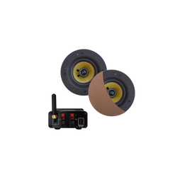 BLUETOOTH AUDIOSYSTEEM (30 WATT / BT4.0 / AUTO-AUX) MET RUMBA SPEAKERSET (BRUSHED RED GOLD), 230V/12V