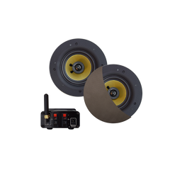 BLUETOOTH AUDIOSYSTEEM (50 WATT / BT4.0 / AUTO-AUX) MET SAMBA SPEAKERSET (INOX/RVS LOOK), 230V/12V