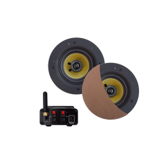 BLUETOOTH AUDIOSYSTEEM (50 WATT / BT4.0 / AUTO-AUX) MET SAMBA SPEAKERSET (BRUSHED RED GOLD), 230V/12V