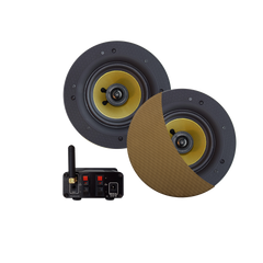 BLUETOOTH AUDIOSYSTEEM (70 WATT / BT4.0 / AUTO-AUX) MET ZUMBA SPEAKERSET (BRUSHED BRONZE), 230V/24V