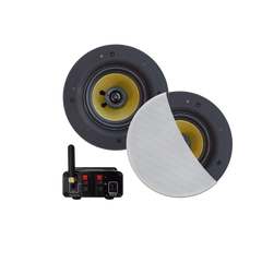 BLUETOOTH AUDIOSYSTEEM (70 WATT / BT4.0 / AUTO-AUX) MET ZUMBA SPEAKERSET (WIT), 230V/24V