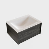 MONDIAZ LUSH 60 badmeubel antracite 1 lade wastafel CLOUD midden geen kraangat