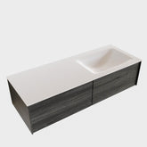 MONDIAZ LUSH 120 badmeubel antracite 2 lades wastafel CLOUD rechts 1 kraangat