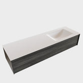 MONDIAZ LUSH 150cm badmeubel antracite 1 lade wastafel CLOUD rechts 1 kraangat