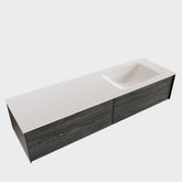 MONDIAZ LUSH 150 badmeubel antracite 2 lades wastafel CLOUD rechts 1 kraangat