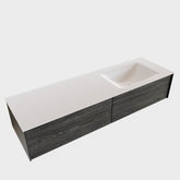 MONDIAZ LUSH 150 badmeubel antracite 2 lades wastafel rechts geen kraangat