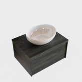 MONDIAZ LUSH 60cm badmeubel antracite 1 lades wastafel BARCO midden 1 kraangat