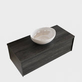 MONDIAZ LUSH 100 badmeubel antracite 1 lades wastafel BARCO midden 1 kraangat