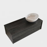 MONDIAZ LUSH 100 badmeubel antracite 1 lades wastafel BARCO rechts 1 kraangat