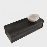 MONDIAZ LUSH 120 badmeubel antracite 1 lades wastafel BARCO rechts 1 kraangat