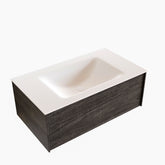 MONDIAZ LUSH 80cm badmeubel dark brown 1 lade wastafel CLOUD midden 1 kraangat