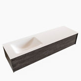 MONDIAZ LUSH 150 badmeubel dark brown 1 lade wastafel links geen kraangat