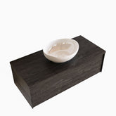 MONDIAZ LUSH 100 badmeubel dark brown 1 lades BARCO midden geen kraangat