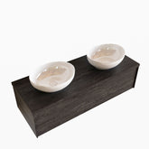 MONDIAZ LUSH 120 badmeubel dark brown 1 lades BARCO dubbel 2 kraangaten