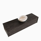 MONDIAZ LUSH 150 badmeubel dark brown 1 lades BARCO midden geen kraangat