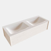 MONDIAZ LUSH 120 badmeubel underlayment 1 lade wastafel dubbel 2 kraangaten