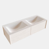 MONDIAZ LUSH 120 badmeubel underlayment 2 lades wastafel dubbel geen kraangat