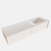 MONDIAZ LUSH 150 badmeubel underlayment 2 lades wastafel rechts geen kraangat